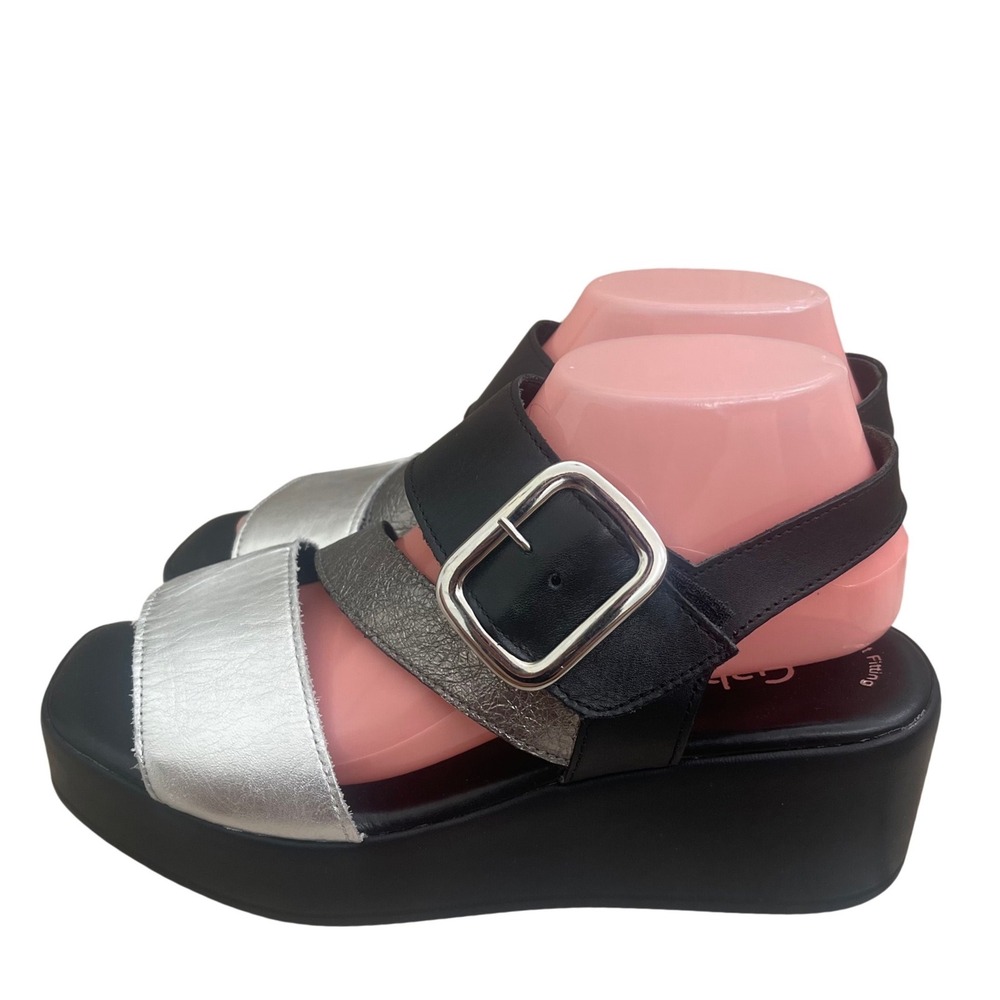 Gabor Gabor 24.533 sandals    Black Silver Metallic Leather Buckle 6.5 UK/usa 9